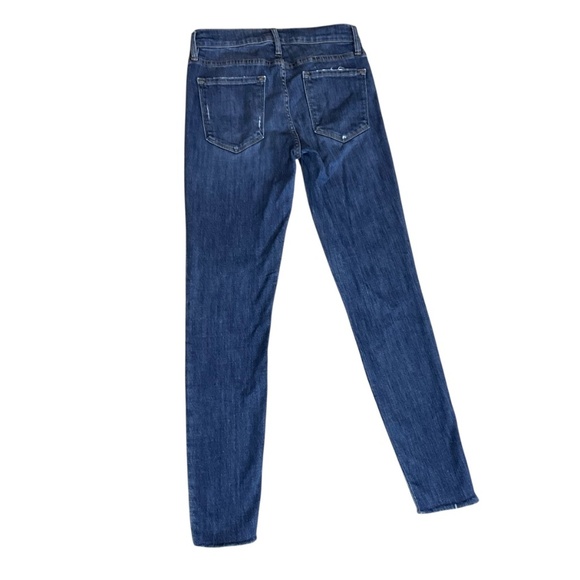 FRAME Le Skinny de Jeanne Women’s Skinny Jeans Size 28 Dark Wash Distressed Raw - Picture 2 of 9